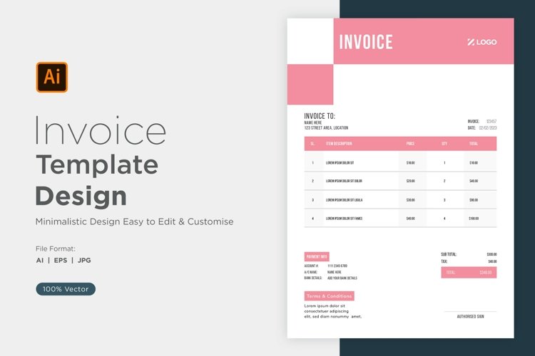 Corporate Invoice Template layout Design with modern look
