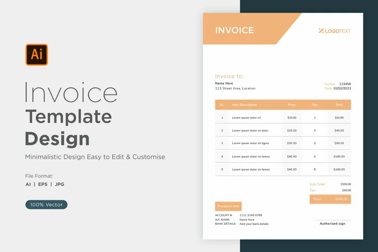 Corporate Invoice Template layout Design with modern look