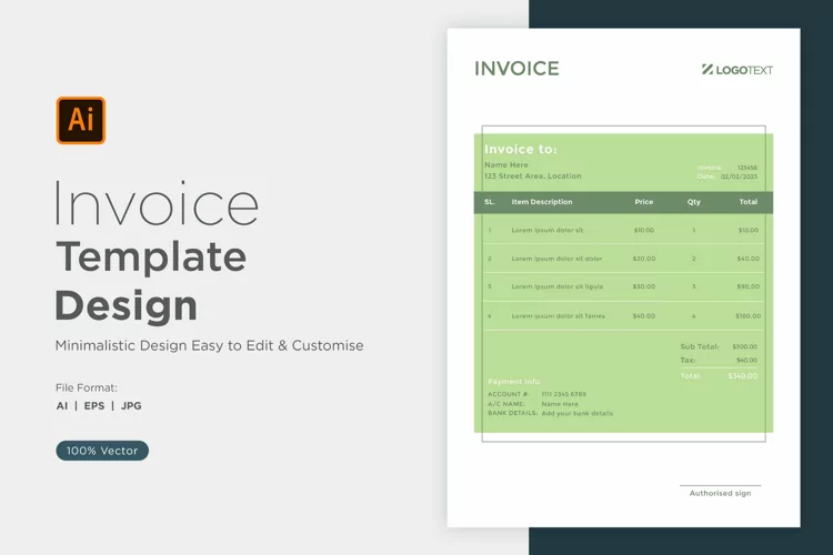 Corporate Invoice Template layout Design with modern look