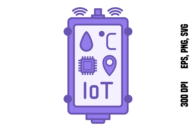 Purple IoT Sensor Node Icon