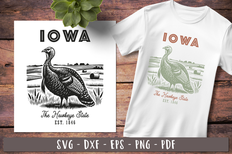 Iowa svg | Vintage United states design