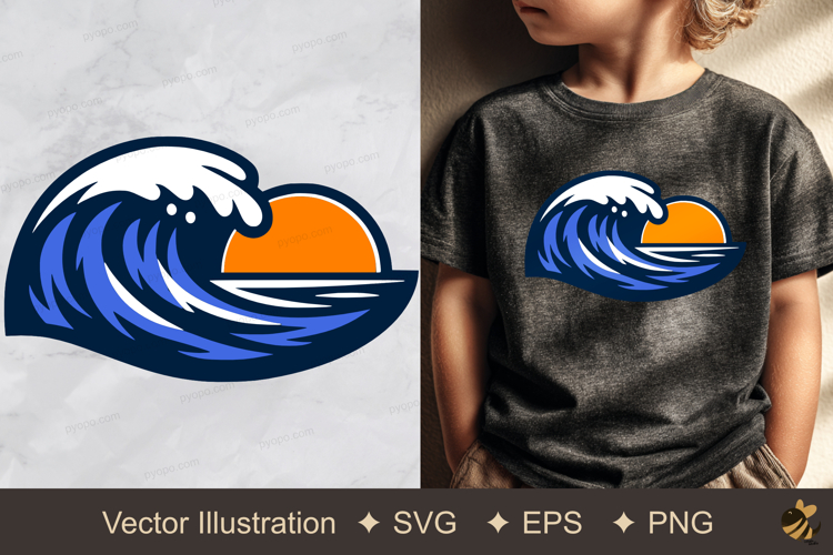 Big Waves Vector Illustration