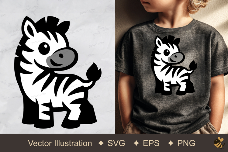 Cute Zebra Vector Illustration example image 1