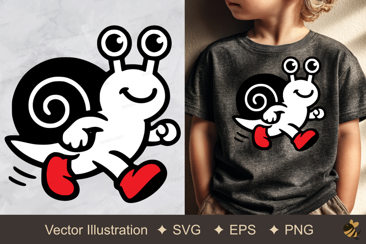 Snail Running Vector Illustration example image 1