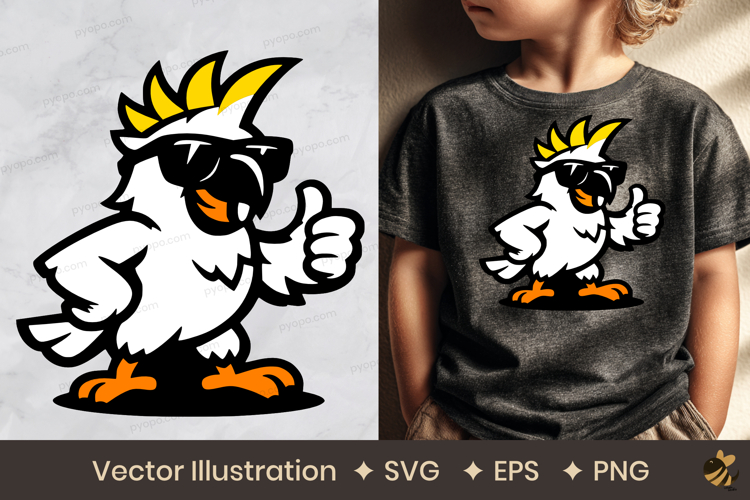 Cool Cockatoo Thumbs Up Vector Illustration