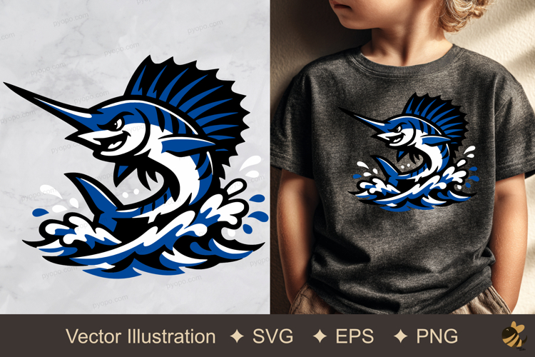 Sailfish Posing Vector Illustration