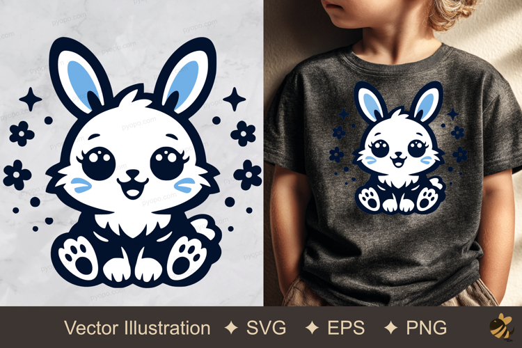 Cute Rabbit Vector Illustration example image 1