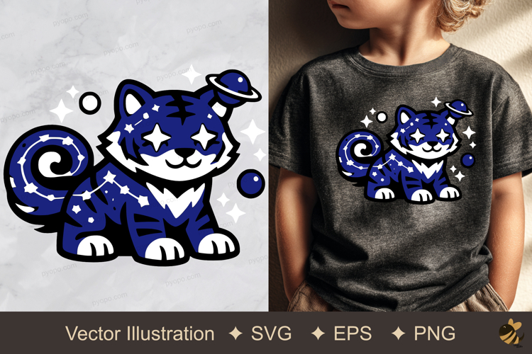 Astral Tiger Vector Illustration