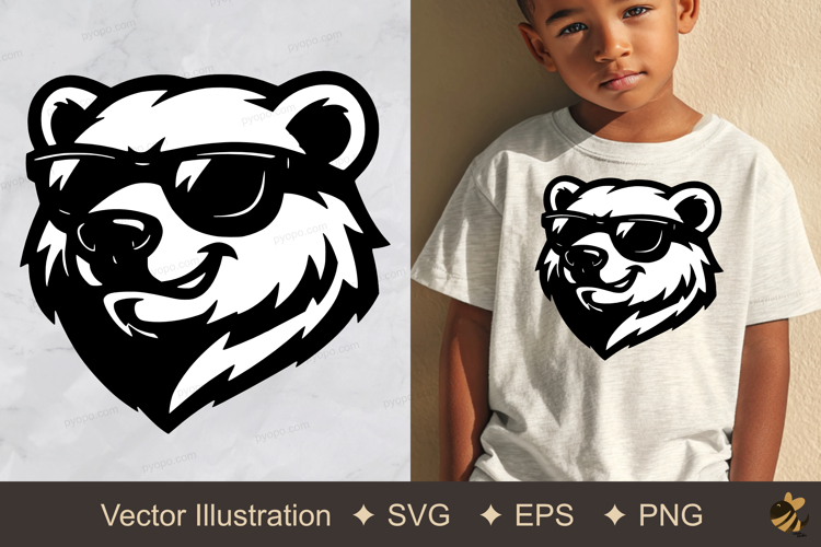 Cool Bear Vector Illustration