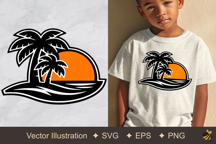 Palm Breeze Vector Illustration