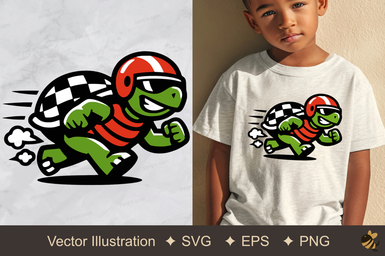 Running Turtle Vector Illustration