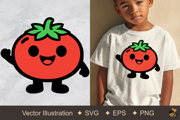 Funny Tomato Vector Illustration