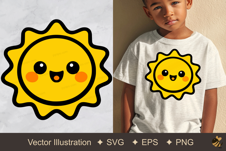Cheerful Sun Vector Illustration example image 1