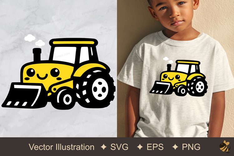 Cute Tractor Vector Illustration example image 1
