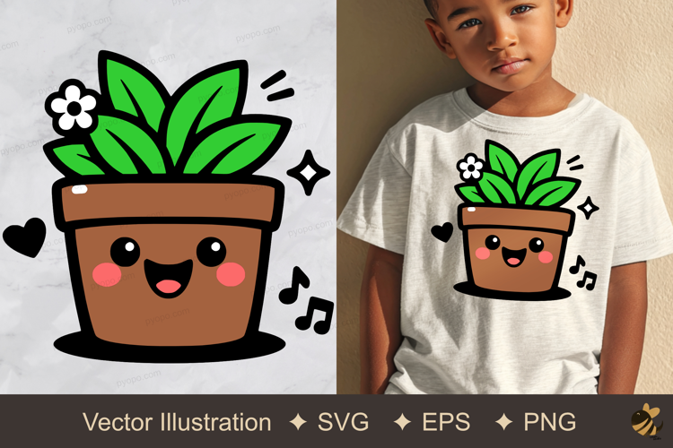 Cute Pot Vector Illustration