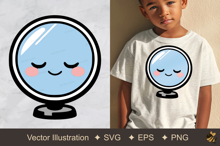 Shy Mirror Vector Illustration example image 1
