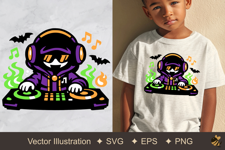 DJ Spooky Vector Illustration