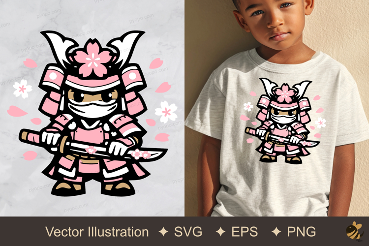 Samurai Blossom Vector Illustration