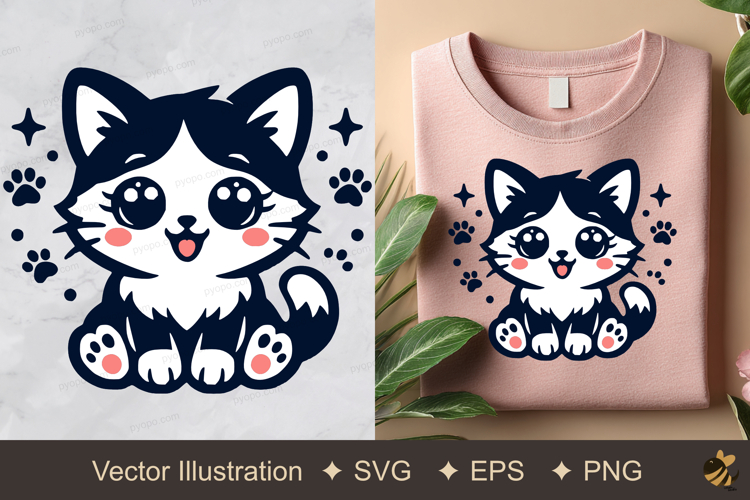 Cute Cat Vector Illustration example image 1