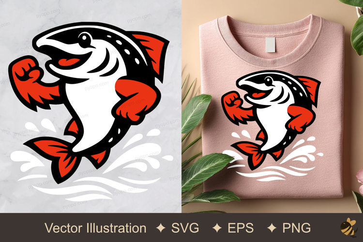 Cool Salmon Fish Vector Illustration