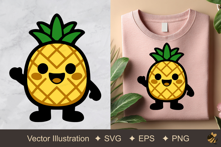 Pineapple Character Vector Illustration