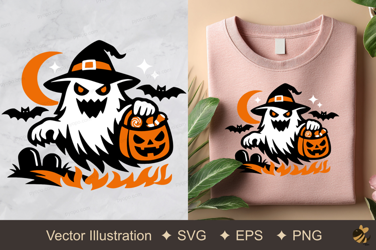 Scary Ghost Vector Illustration