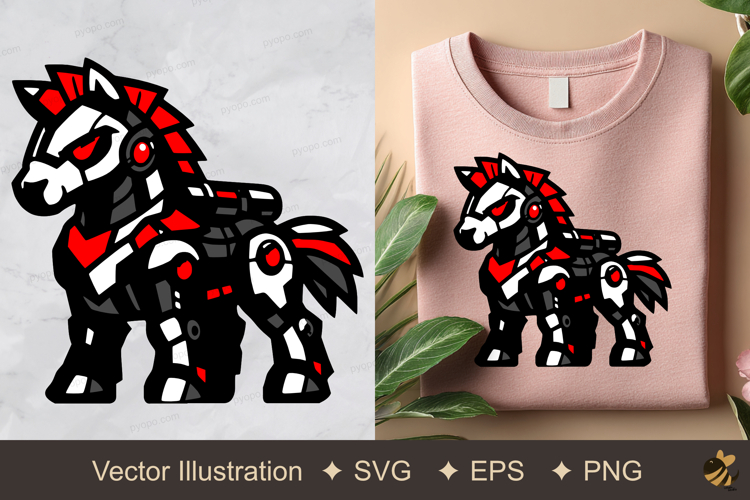Robot Horse Vector Illustration