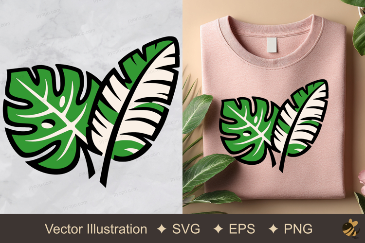 Monstera Leaves Vector Illustration