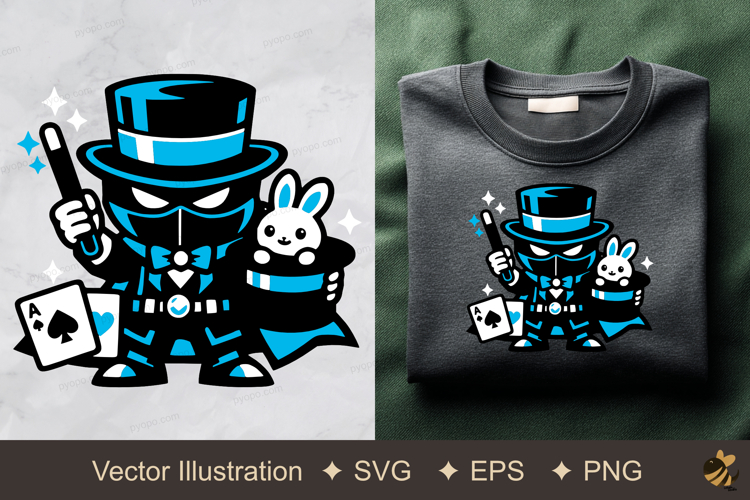 Cyan Magician Vector Illustration
