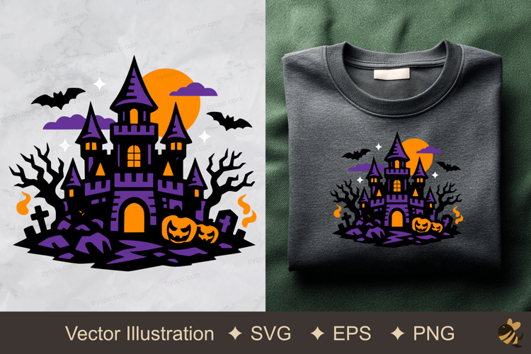 Haunted Castle Vector Illustration