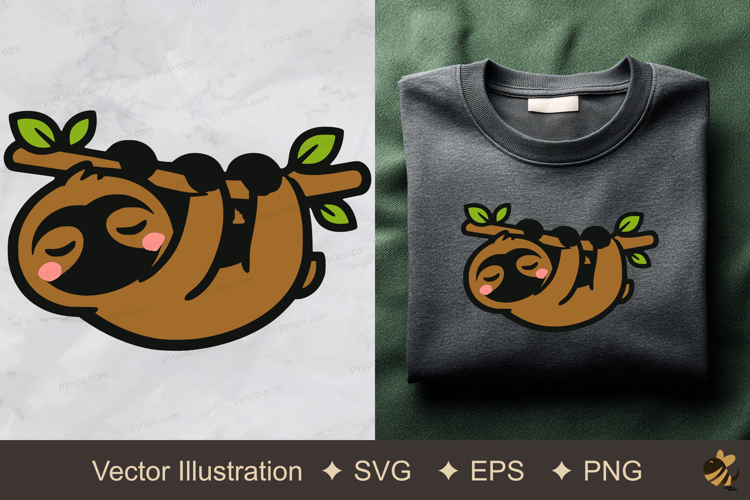 Hanging Slow Loris Vector Illustration