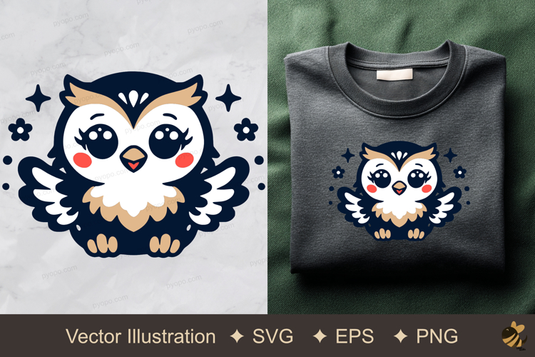 Cute Owl Vector Illustration example image 1