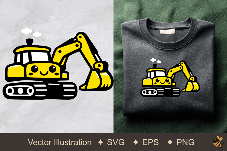Cute Excavator Vector Illustration example image 1
