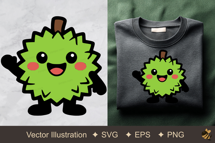 Cheerful Durian Vector Illustration