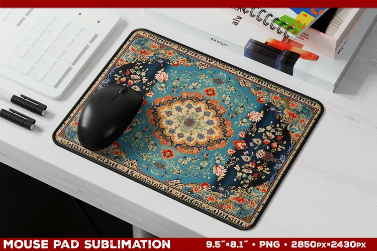 Persian Carpet Design Mousepad Sublimation Design