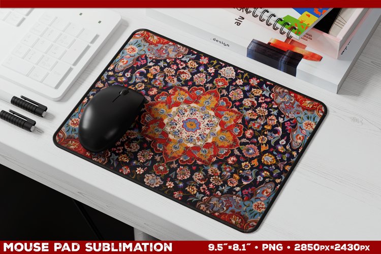 Persian Carpet Design Mousepad Sublimation Design example image 1