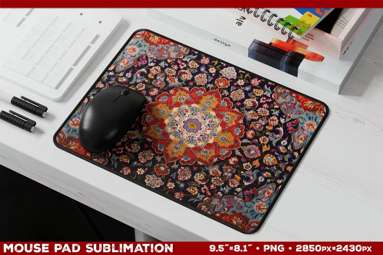 Persian Carpet Design Mousepad Sublimation Design