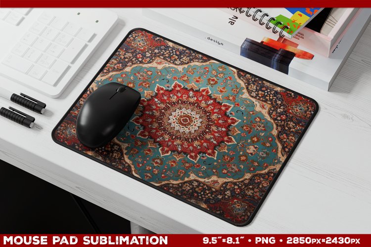 Persian Carpet Design Mousepad Sublimation Design example image 1