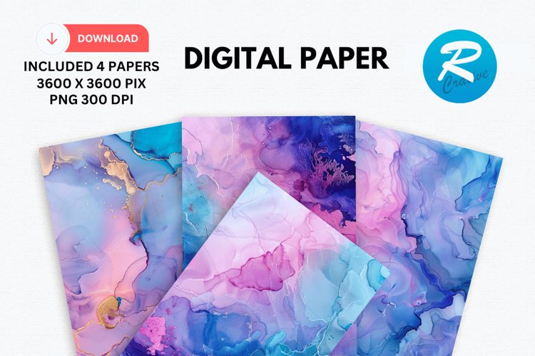 Iridescent Alcohol Ink Digital Paper, Alcohol Ink Background