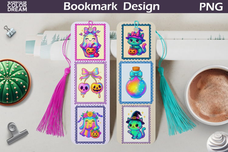 Halloween Postage Stamp Bookmark | Iridescent Bookmark