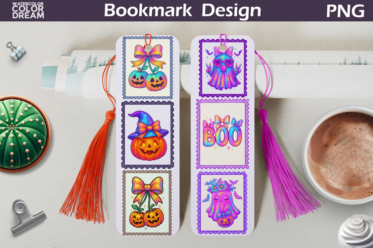 Halloween Postage Stamp Bookmark | Iridescent Bookmark