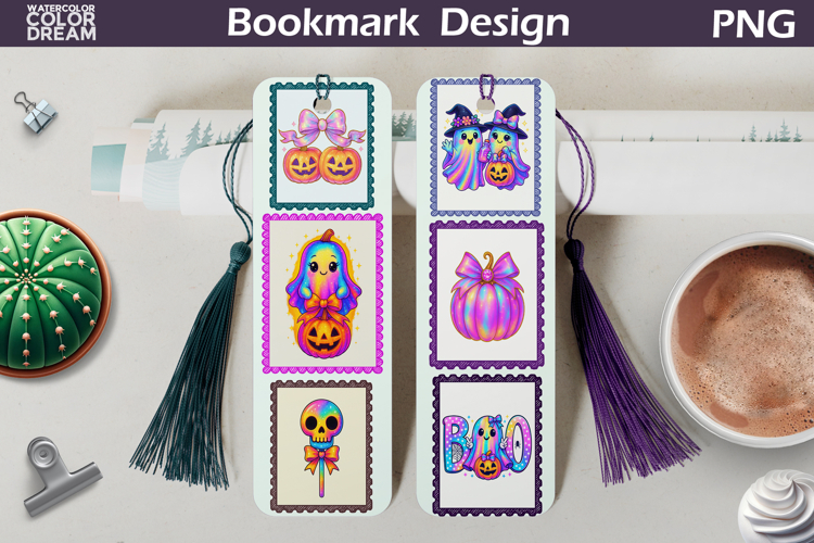 Halloween Postage Stamp Bookmark | Iridescent Bookmark