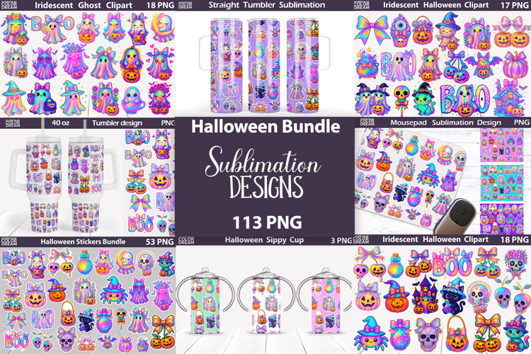 Iridescent Halloween Bundle | Cute Characters Spooky Bundle