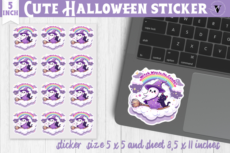 Iridescent Halloween Sticker | Halloween printable