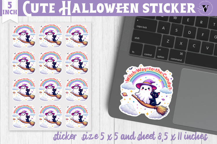 Iridescent Halloween Sticker | Halloween printable