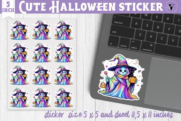 Iridescent Halloween Sticker | Halloween printable