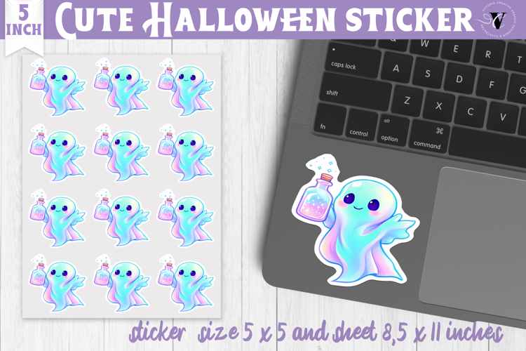 Iridescent Halloween Sticker | Halloween printable