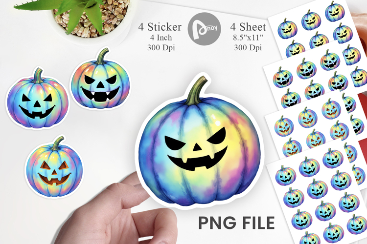 Iridescent Pumpkin Sticker