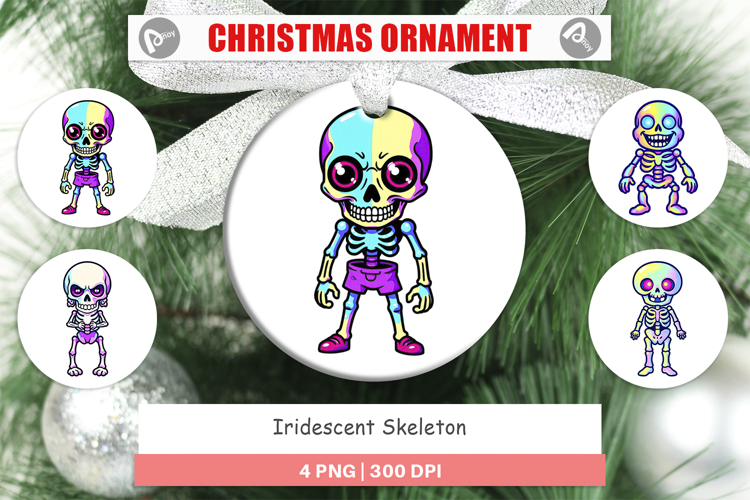 Ornament Iridescent Skeleton