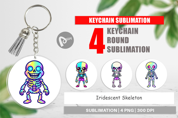 Keychain Iridescent Skeleton